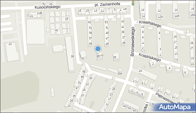 Wałbrzych, Obrońców Westerplatte, 43, mapa Wałbrzycha