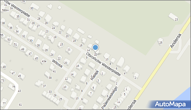 Wałcz, Obrońców Westerplatte, 12, mapa Wałcz