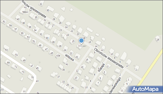Wałcz, Obrońców Westerplatte, 13, mapa Wałcz