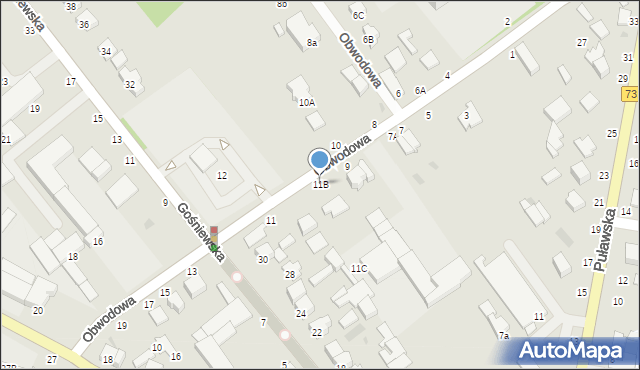 Warka, Obwodowa, 11B, mapa Warka