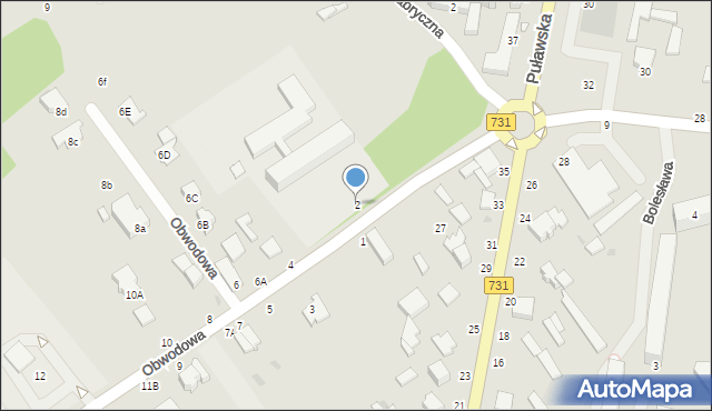 Warka, Obwodowa, 2, mapa Warka