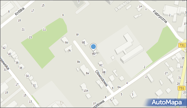 Warka, Obwodowa, 6D, mapa Warka