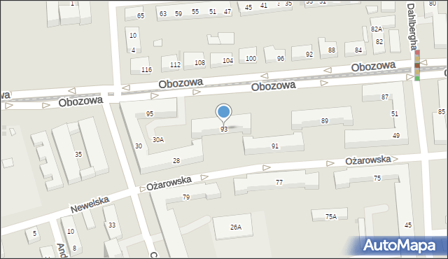 Warszawa, Obozowa, 93, mapa Warszawy