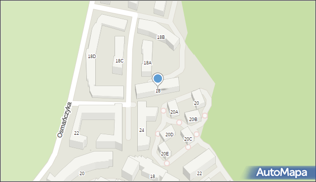 Warszawa, Obrońców Tobruku, 18, mapa Warszawy