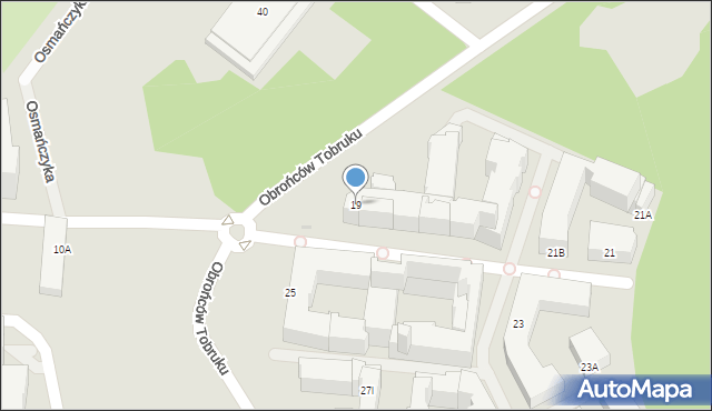 Warszawa, Obrońców Tobruku, 19, mapa Warszawy