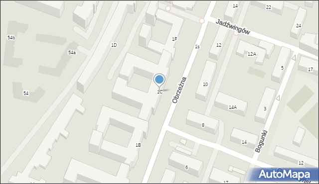 Warszawa, Obrzeżna, 1C, mapa Warszawy