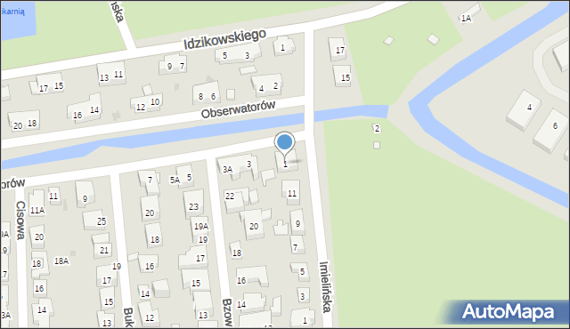 Warszawa, Obserwatorów, 1, mapa Warszawy