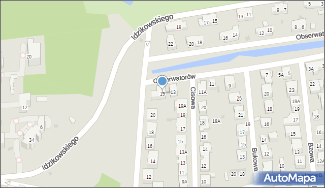 Warszawa, Obserwatorów, 15, mapa Warszawy
