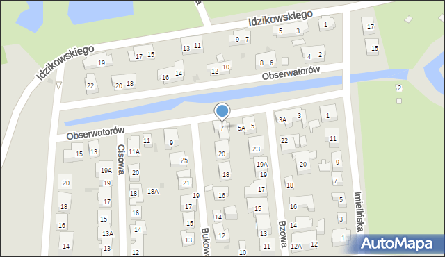 Warszawa, Obserwatorów, 7, mapa Warszawy