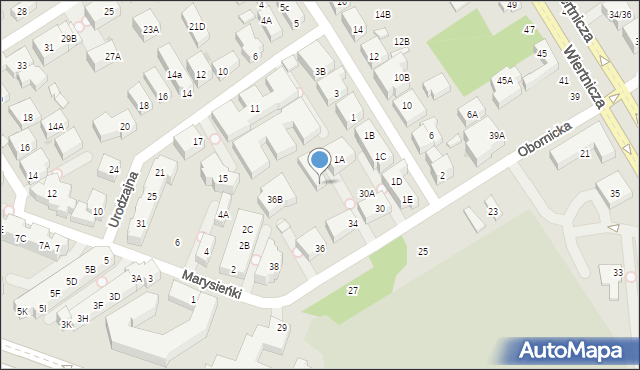 Warszawa, Obornicka, 32b, mapa Warszawy