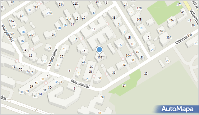 Warszawa, Obornicka, 36B, mapa Warszawy