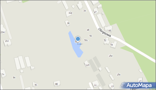 Warszawa, Obrębowa, 50e, mapa Warszawy