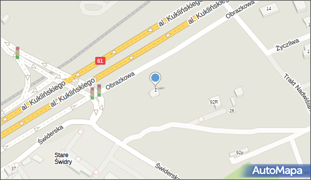 Warszawa, Obrazkowa, 2, mapa Warszawy