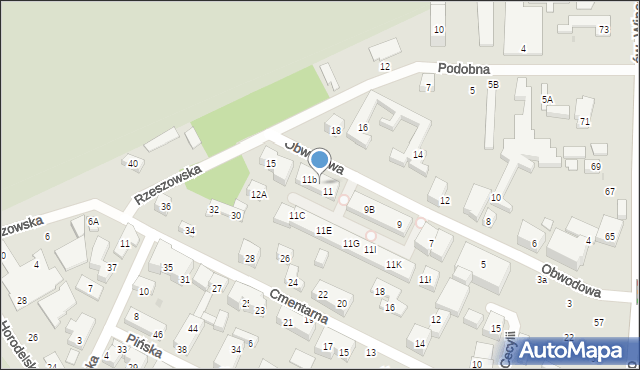 Warszawa, Obwodowa, 11a, mapa Warszawy