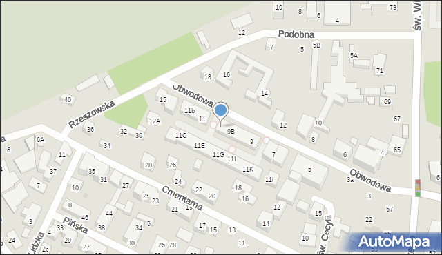 Warszawa, Obwodowa, 9C, mapa Warszawy