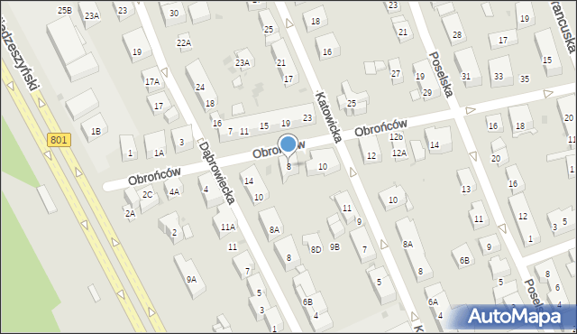 Warszawa, Obrońców, 8, mapa Warszawy