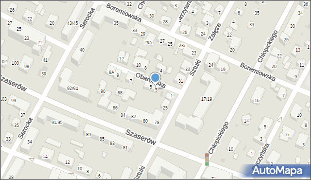 Warszawa, Obarowska, 3, mapa Warszawy