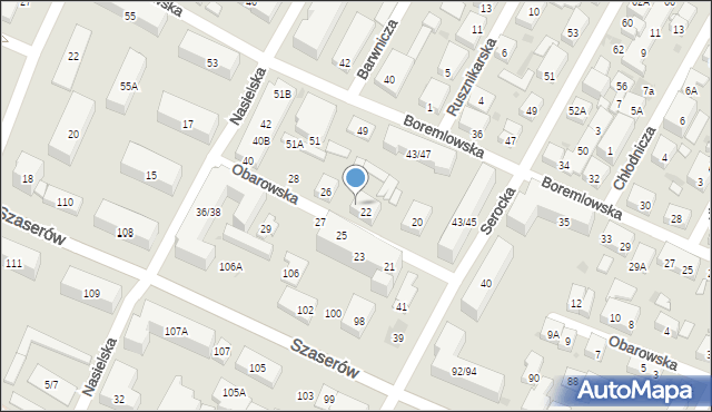 Warszawa, Obarowska, 24, mapa Warszawy