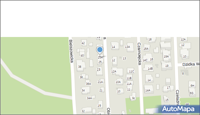 Warszawa, Obiegowa, 25A, mapa Warszawy