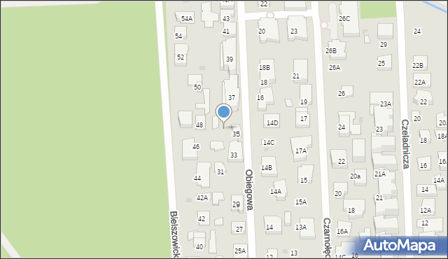 Warszawa, Obiegowa, 35a, mapa Warszawy