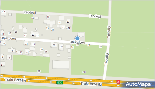 Warszawa, Objazdowa, 26, mapa Warszawy