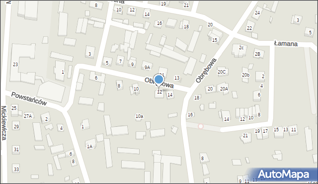 Węgrów, Obrębowa, 12, mapa Węgrów