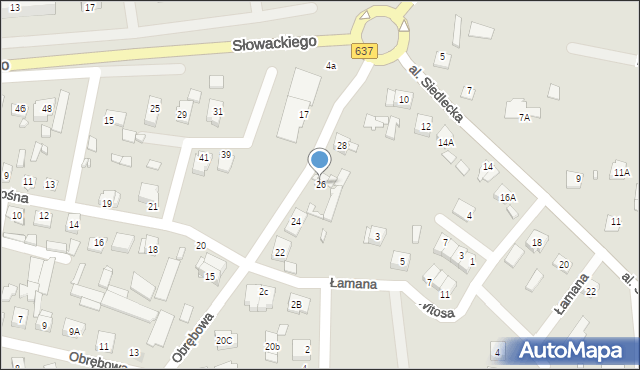 Węgrów, Obrębowa, 26, mapa Węgrów