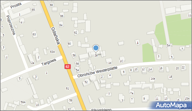 Węgrów, Obrońców Westerplatte, 1a, mapa Węgrów