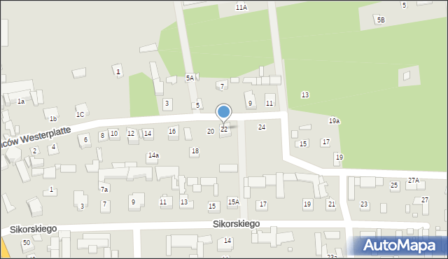 Węgrów, Obrońców Westerplatte, 22, mapa Węgrów
