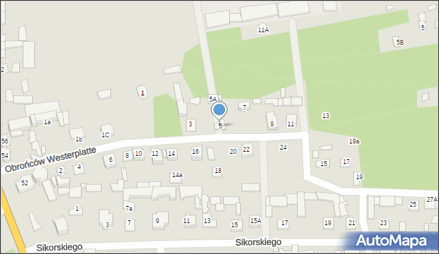 Węgrów, Obrońców Westerplatte, 5, mapa Węgrów