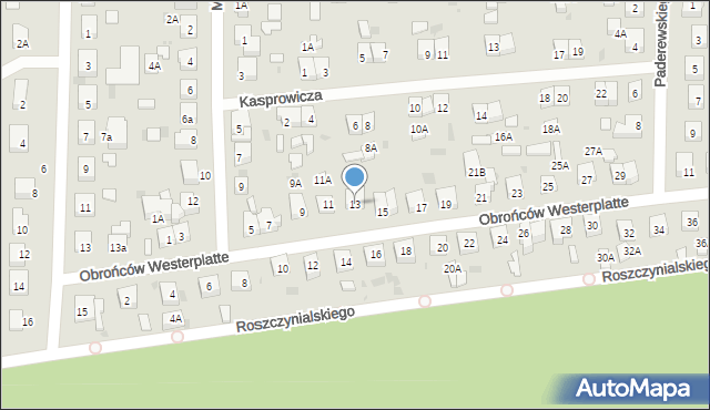 Wejherowo, Obrońców Westerplatte, 13, mapa Wejherowo