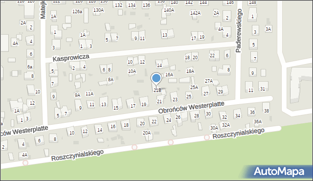 Wejherowo, Obrońców Westerplatte, 21B, mapa Wejherowo