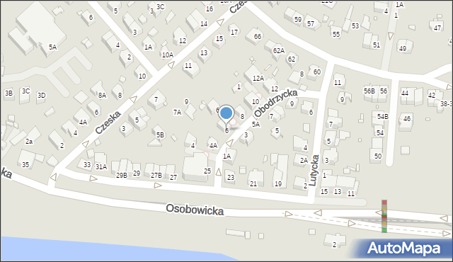 Wrocław, Obodrzycka, 6, mapa Wrocławia