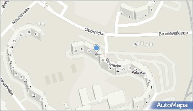 Wrocław, Obornicka, 30, mapa Wrocławia