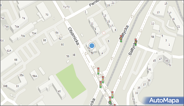 Wrocław, Obornicka, 59, mapa Wrocławia