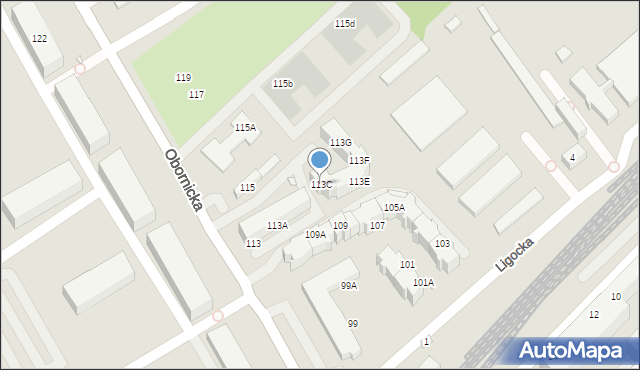 Wrocław, Obornicka, 113C, mapa Wrocławia
