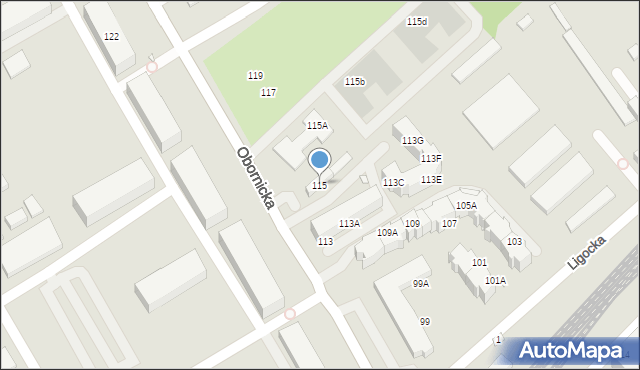 Wrocław, Obornicka, 115, mapa Wrocławia