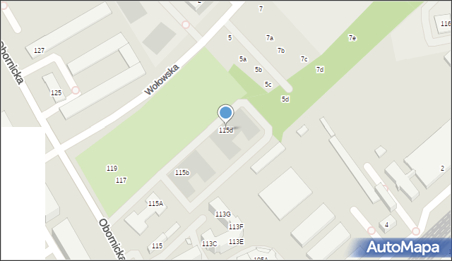 Wrocław, Obornicka, 115d, mapa Wrocławia