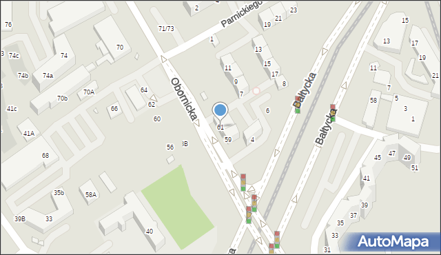 Wrocław, Obornicka, 61, mapa Wrocławia