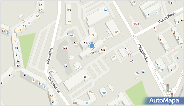 Wrocław, Obornicka, 70b, mapa Wrocławia
