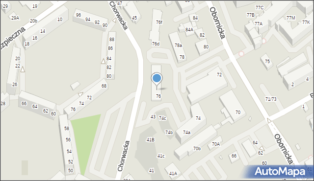 Wrocław, Obornicka, 76a, mapa Wrocławia