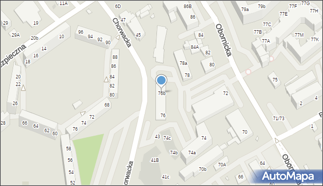 Wrocław, Obornicka, 76b, mapa Wrocławia