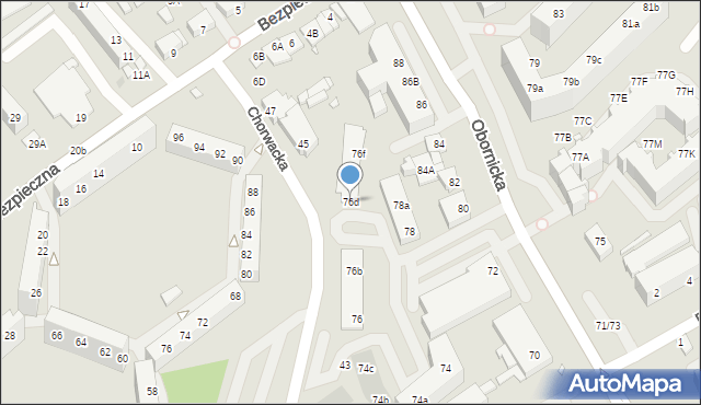 Wrocław, Obornicka, 76d, mapa Wrocławia