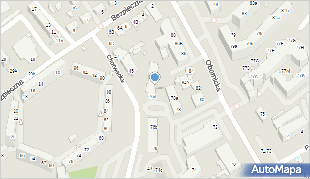 Wrocław, Obornicka, 76e, mapa Wrocławia