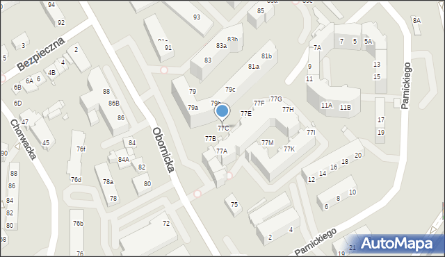 Wrocław, Obornicka, 77C, mapa Wrocławia