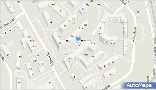 Wrocław, Obornicka, 77E, mapa Wrocławia