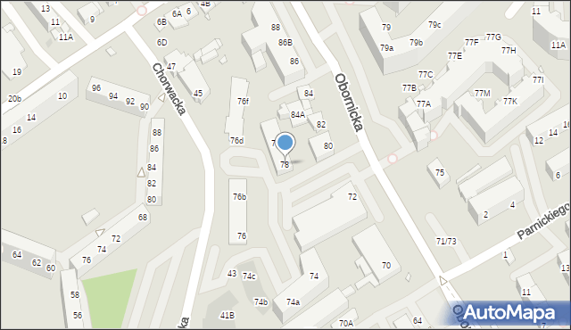 Wrocław, Obornicka, 78, mapa Wrocławia