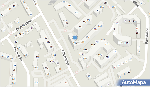 Wrocław, Obornicka, 79a, mapa Wrocławia