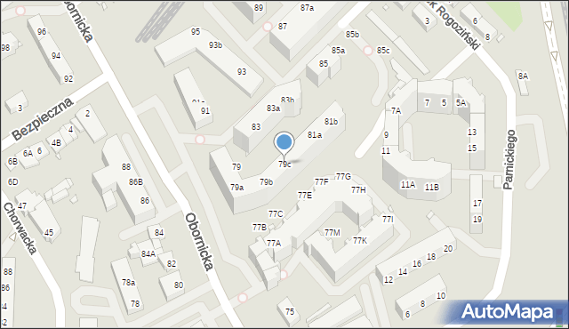 Wrocław, Obornicka, 79c, mapa Wrocławia