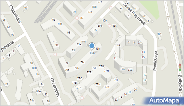 Wrocław, Obornicka, 81a, mapa Wrocławia